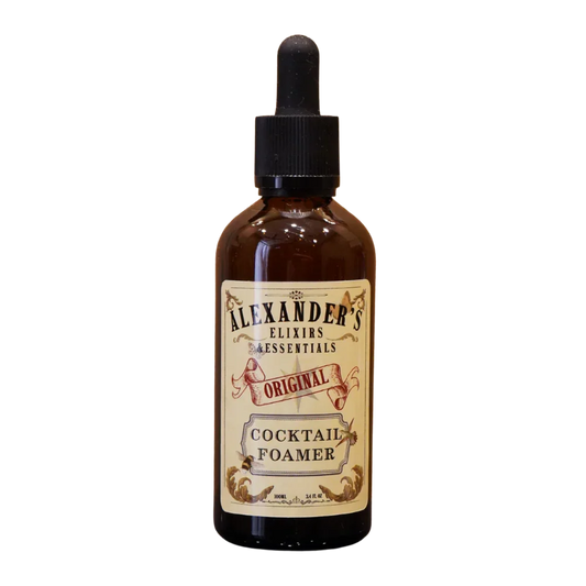 A bottle of Alexander's Original Cocktail Foamer